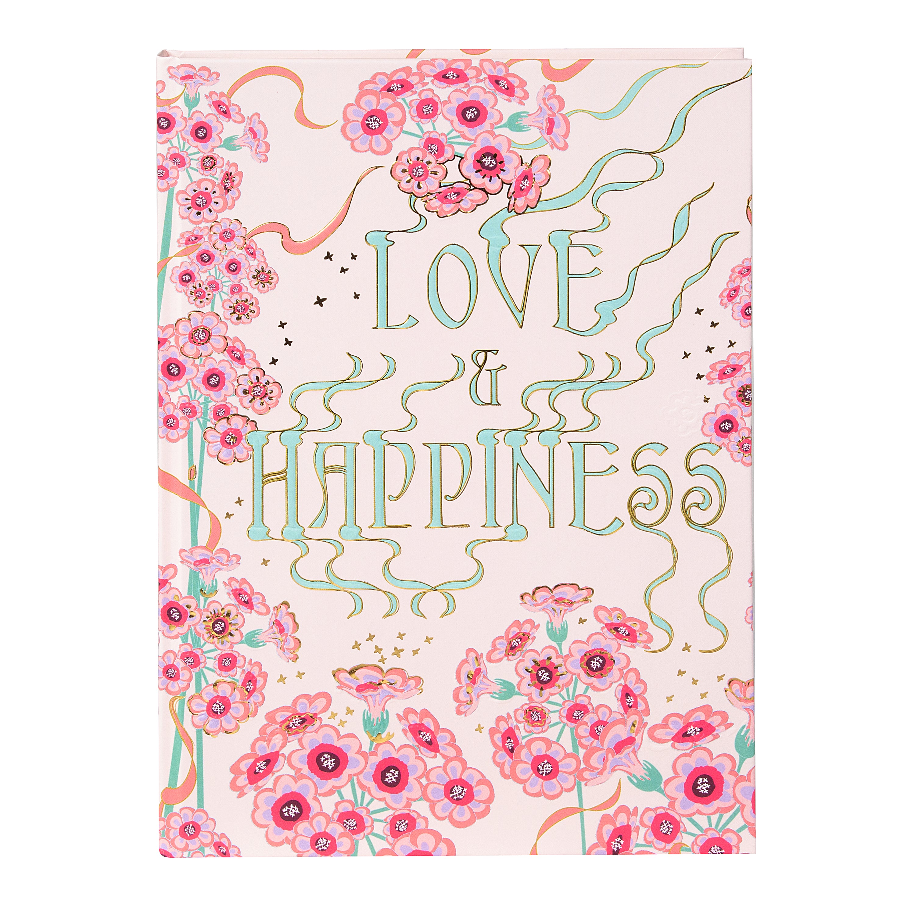 Love & Happiness A5 Not Defteri - 200 Sayfa | Gold/Silver Kabartmalı Kapak | 100 g/m²