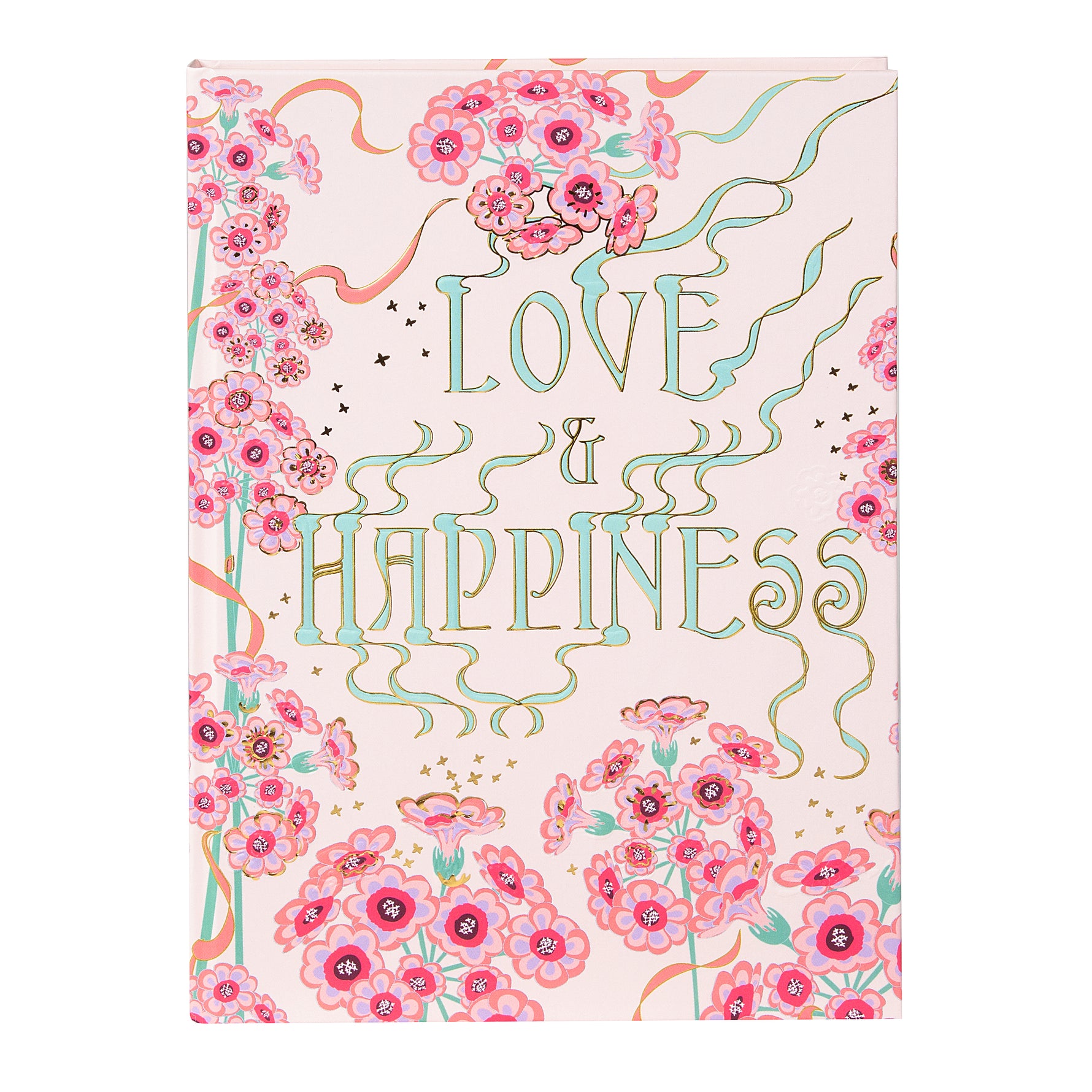 Love & Happiness A5 Not Defteri - 200 Sayfa | Gold/Silver Kabartmalı Kapak | 100 g/m²