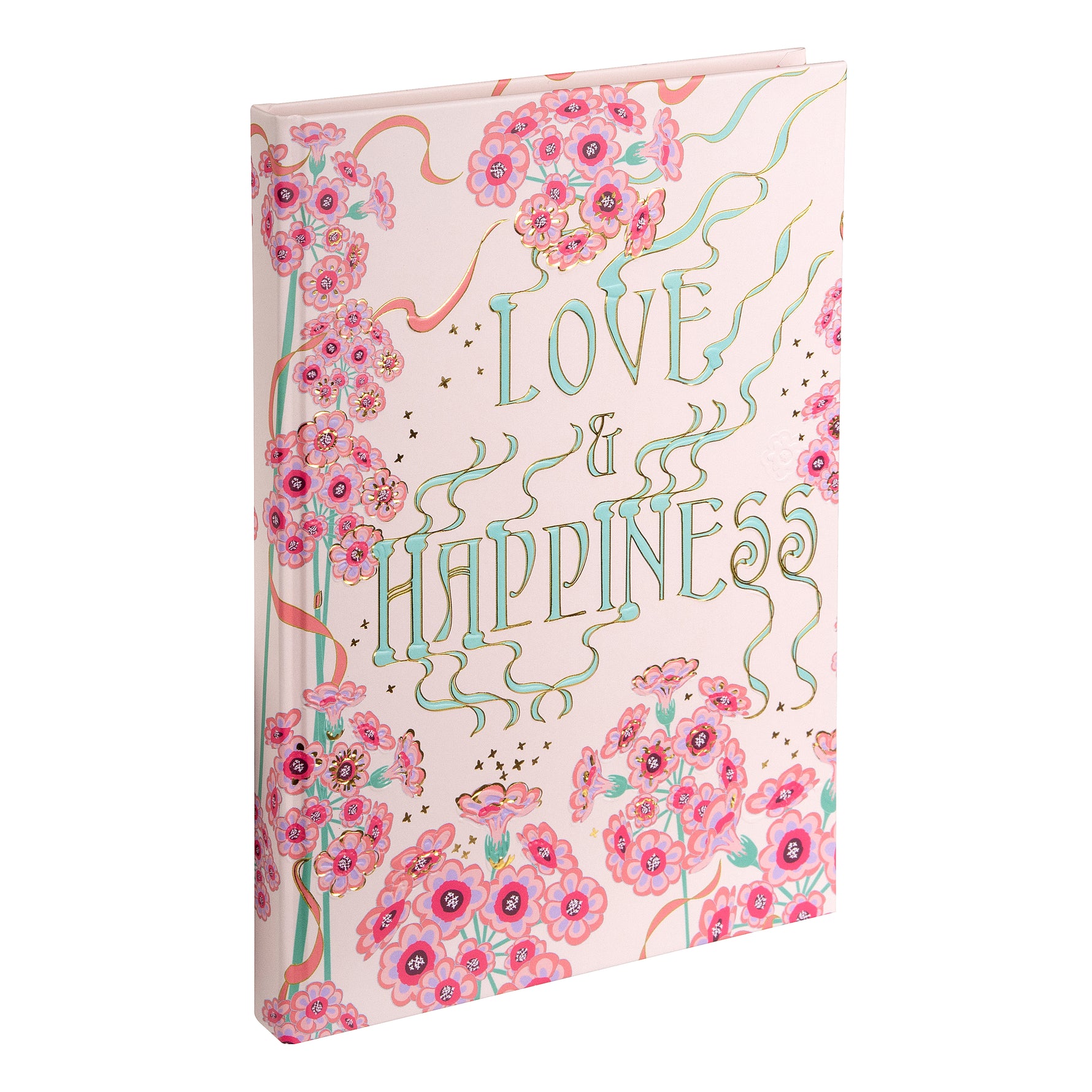 Love & Happiness A5 Not Defteri - 200 Sayfa | Gold/Silver Kabartmalı Kapak | 100 g/m²