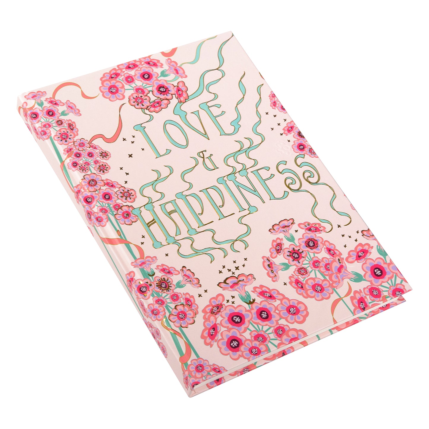 Goldbuch Love & Happiness A5 Notebook – 200 Pages, 100 gsm, Gold/Silver Embossed