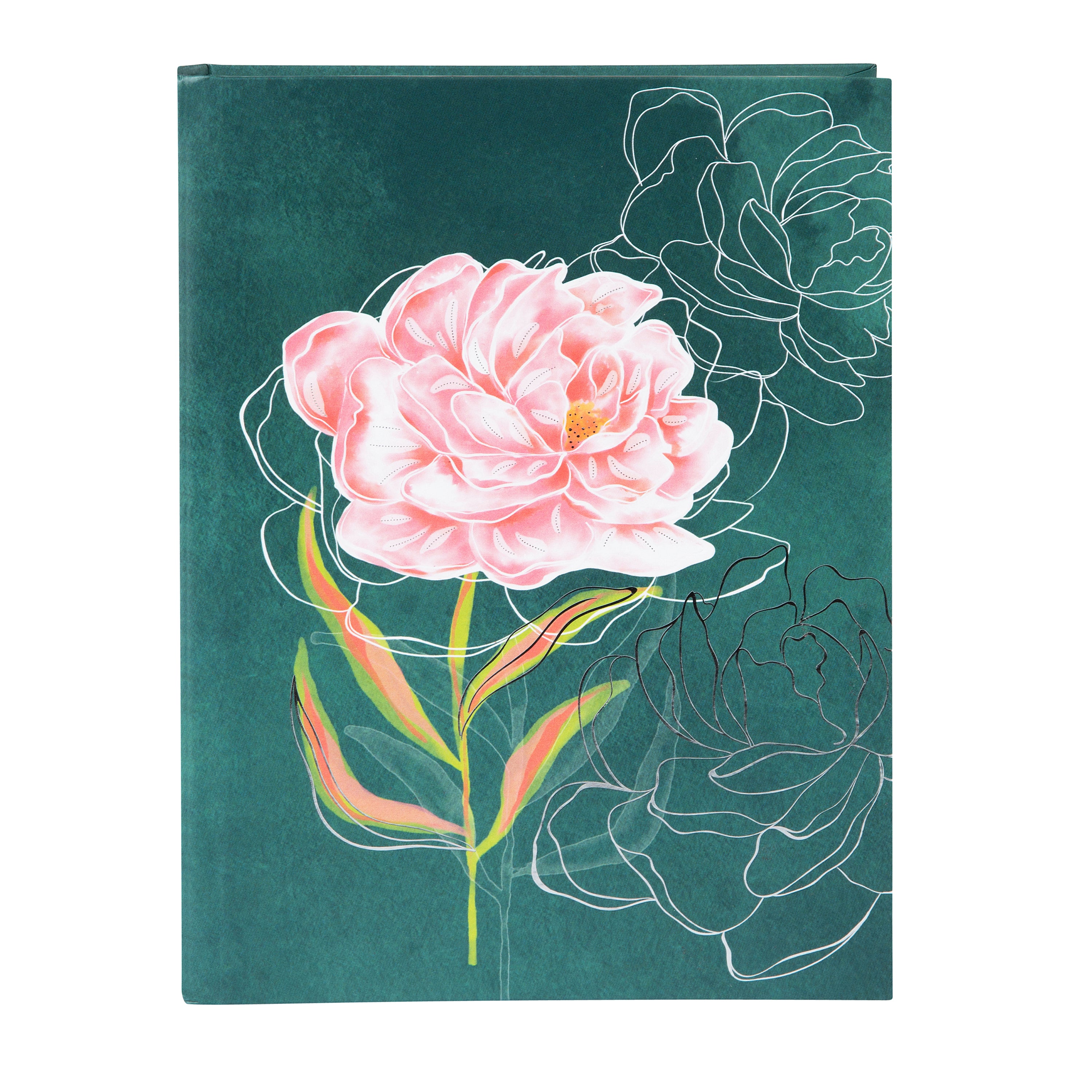 Peony A5 Not Defteri - 200 Sayfa | Gold/Silver Kabartmalı Kapak | 100 g/m²