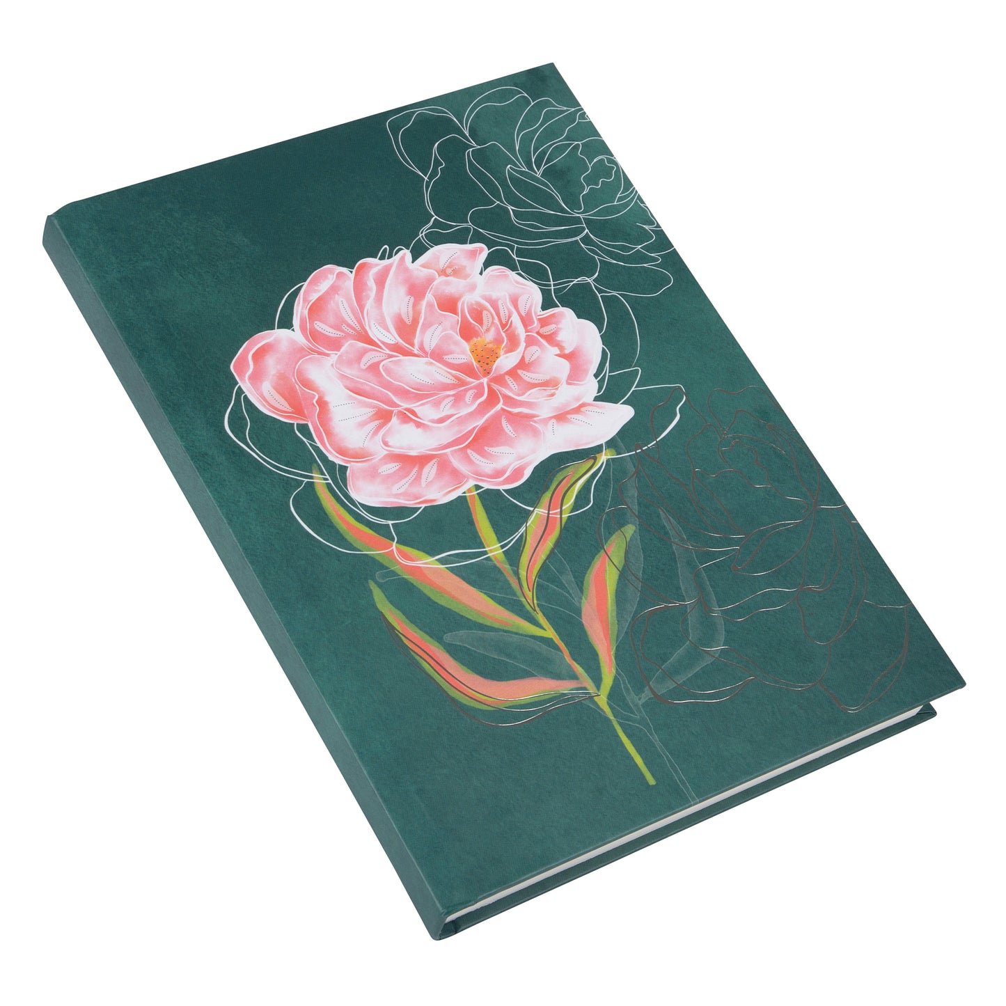 Goldbuch Peony A5 Notebook – 200 Pages, 100 gsm, Gold/Silver Embossed
