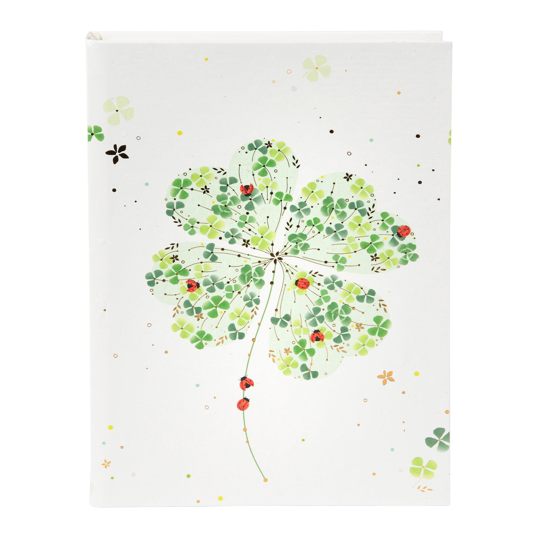 Lucky Clover A5 Not Defteri - 200 Sayfa | Gold/Silver Kabartmalı Kapak | 100 g/m²