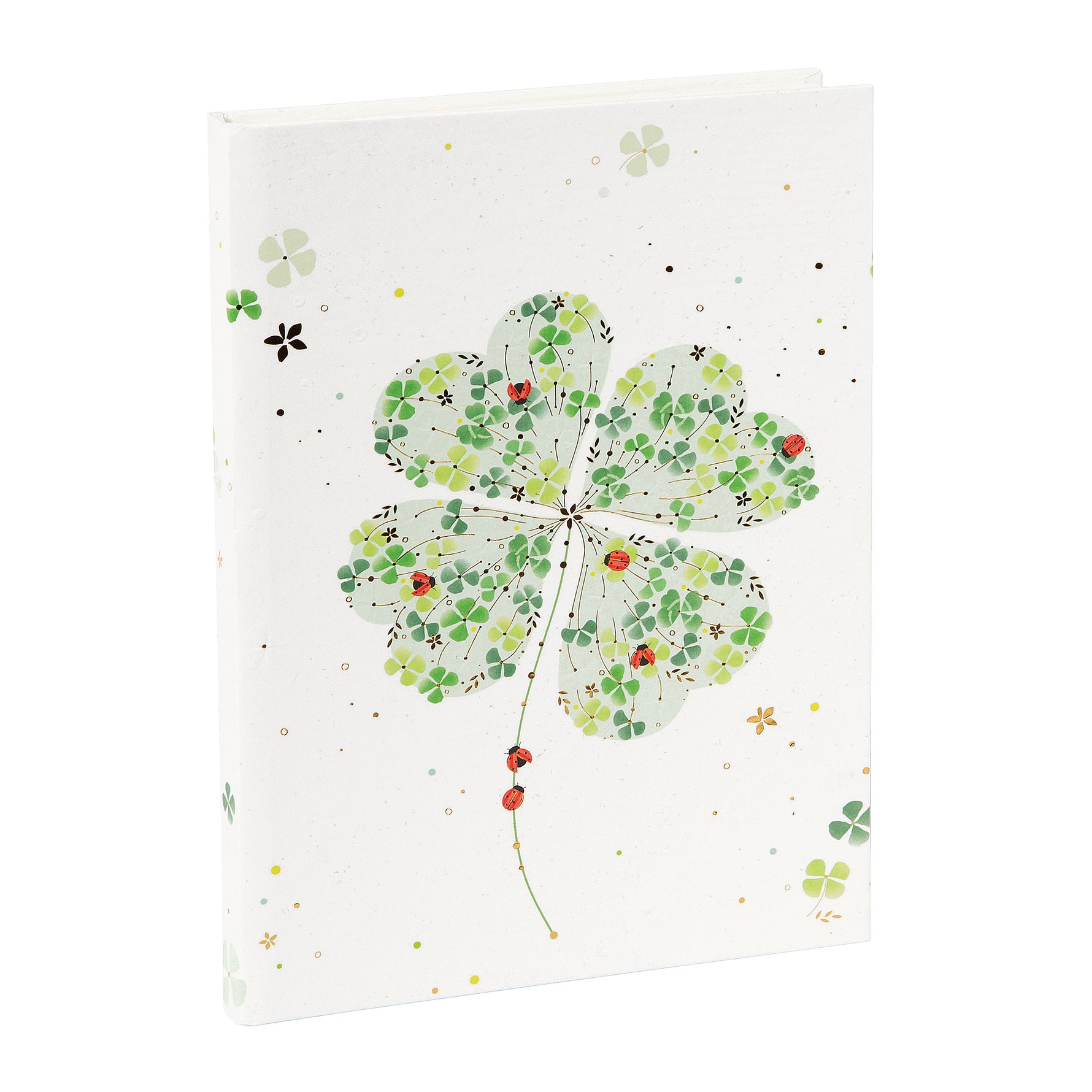 Lucky Clover A5 Not Defteri - 200 Sayfa | Gold/Silver Kabartmalı Kapak | 100 g/m²