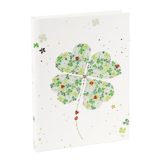 Goldbuch Lucky Clover A5 Notebook – 200 Pages, 100 gsm, Gold/Silver Embossed