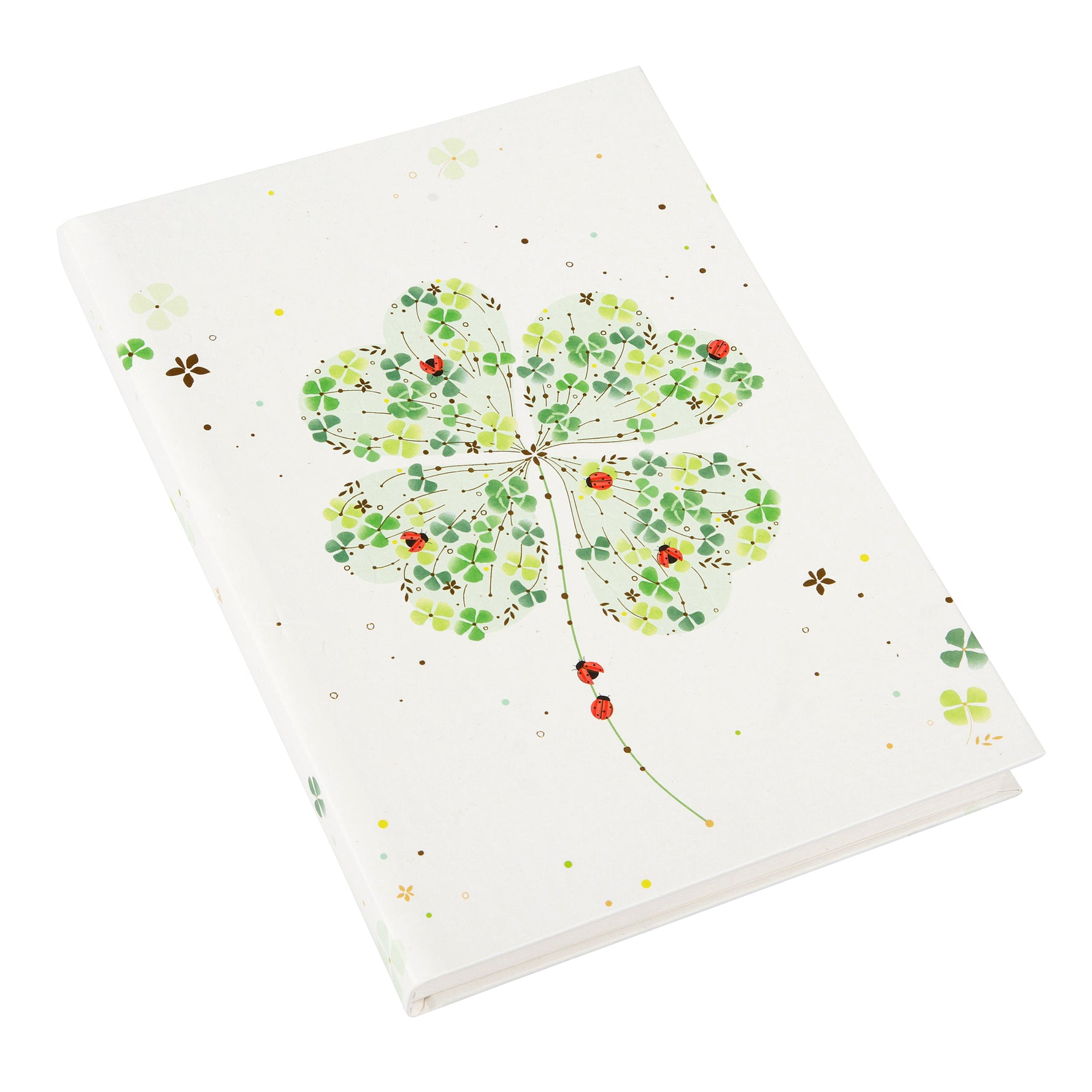 Lucky Clover A5 Not Defteri - 200 Sayfa | Gold/Silver Kabartmalı Kapak | 100 g/m²