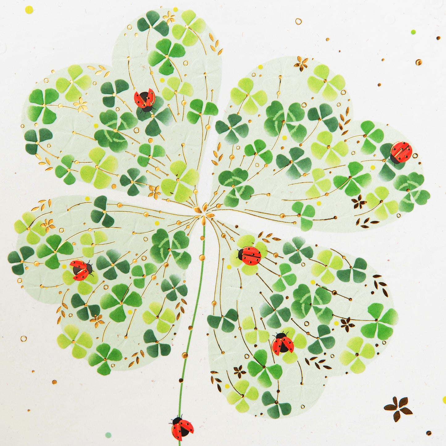 Goldbuch Lucky Clover A5 Notebook – 200 Pages, 100 gsm, Gold/Silver Embossed