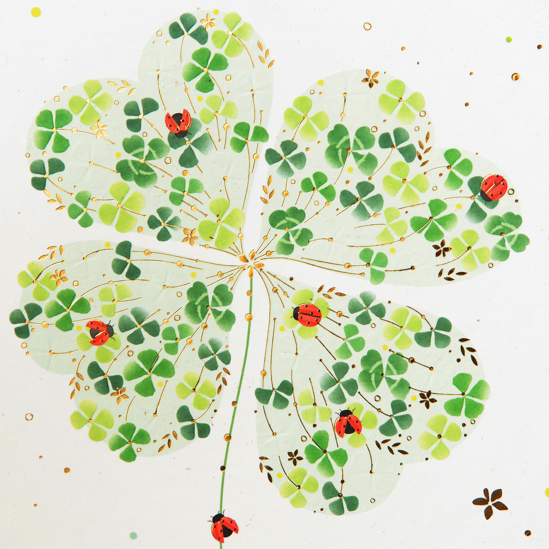 Lucky Clover A5 Not Defteri - 200 Sayfa | Gold/Silver Kabartmalı Kapak | 100 g/m²