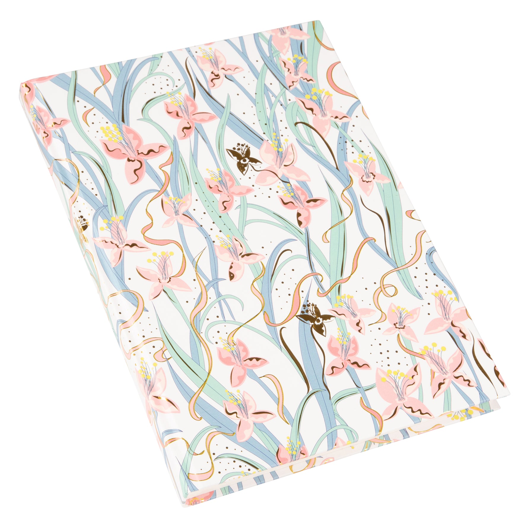 Garden Chic A5 Not Defteri - 200 Sayfa | Gold/Silver Kabartmalı Kapak | 100 g/m²