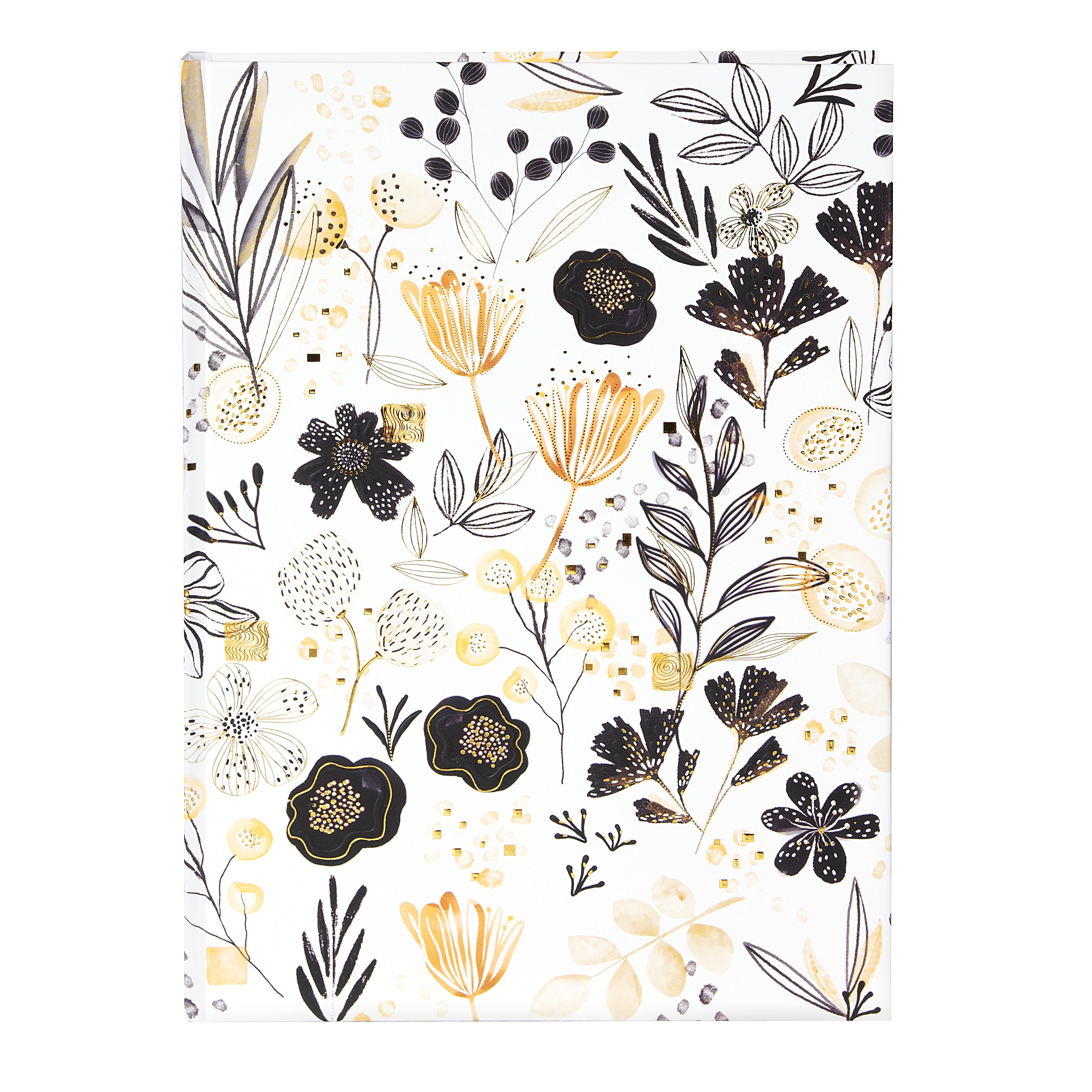 Botanicals A5 Not Defteri - 200 Sayfa | Gold/Silver Kabartmalı Kapak | 100 g/m²
