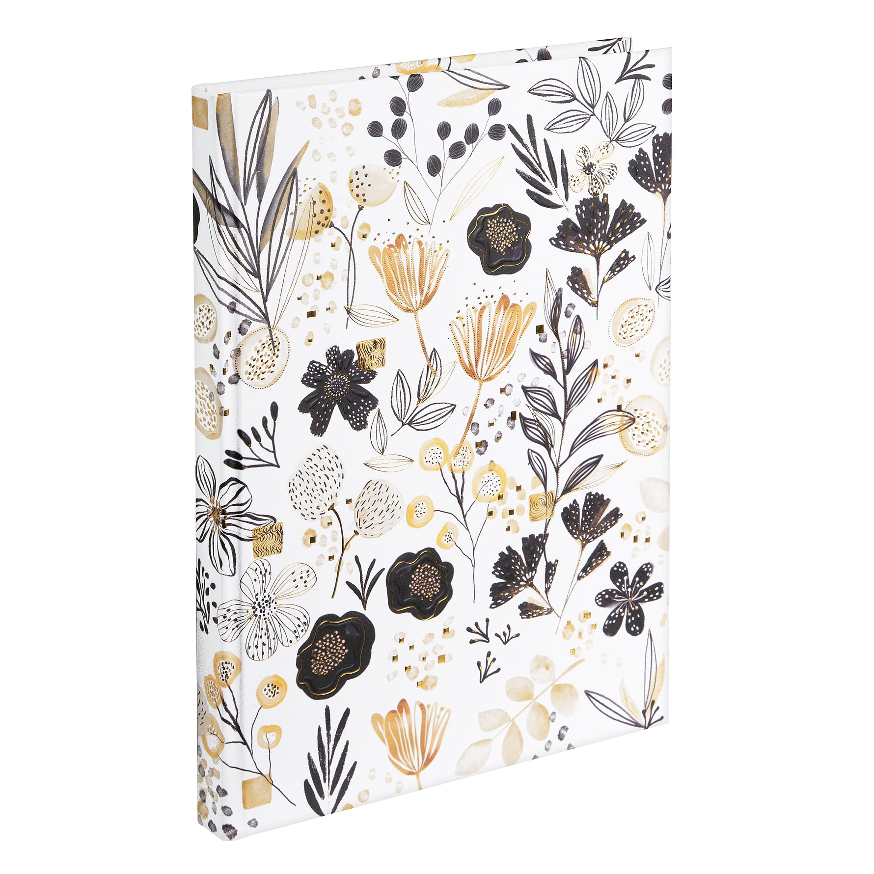 Botanicals A5 Not Defteri - 200 Sayfa | Gold/Silver Kabartmalı Kapak | 100 g/m²