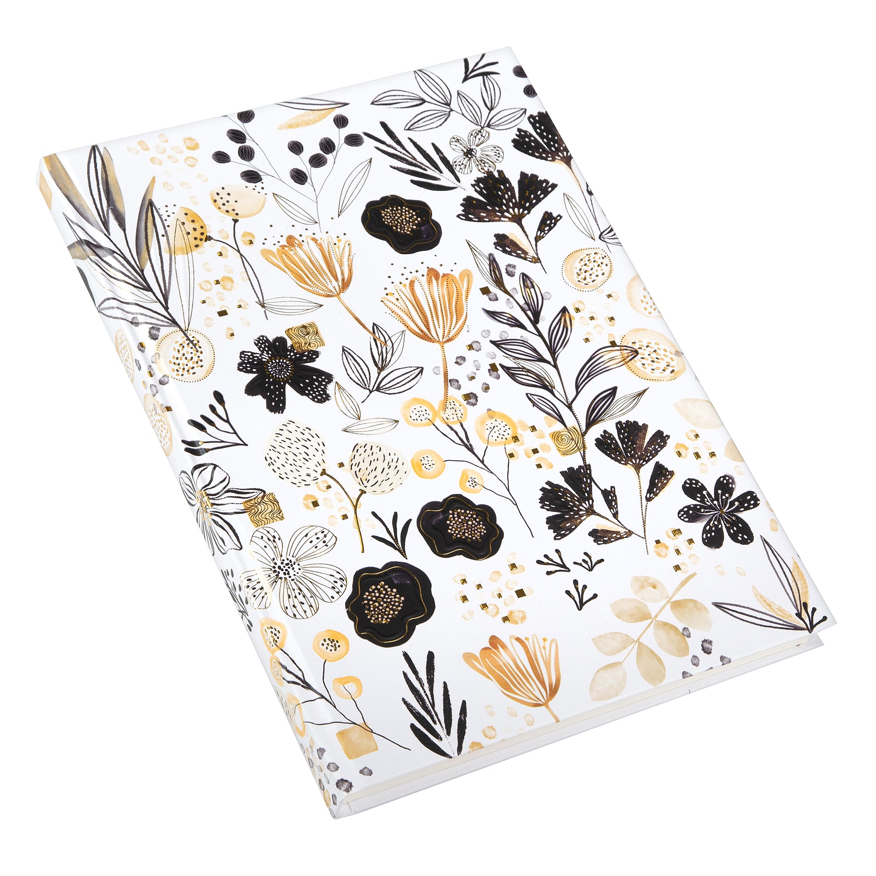 Botanicals A5 Not Defteri - 200 Sayfa | Gold/Silver Kabartmalı Kapak | 100 g/m²