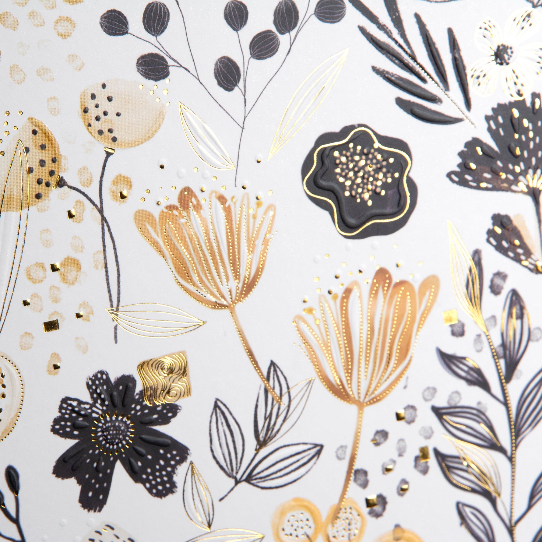 Botanicals A5 Not Defteri - 200 Sayfa | Gold/Silver Kabartmalı Kapak | 100 g/m²