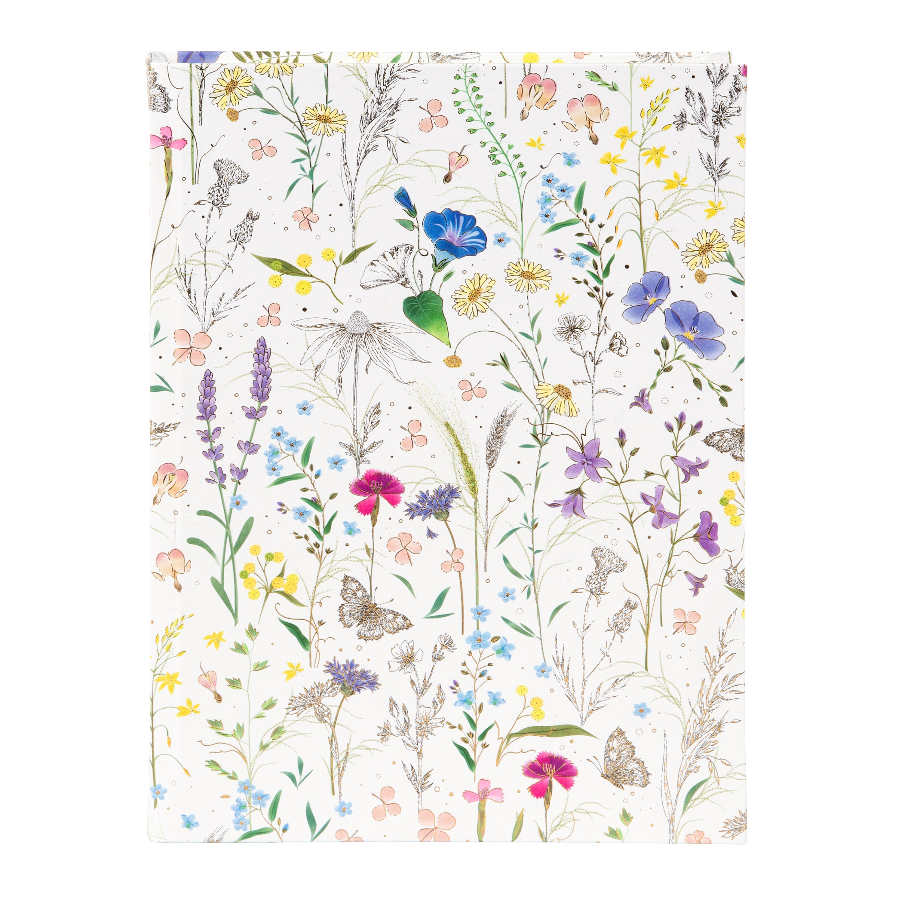 Summer Meadow A5 Not Defteri - 200 Sayfa | Gold/Silver Kabartmalı Kapak | 100 g/m²