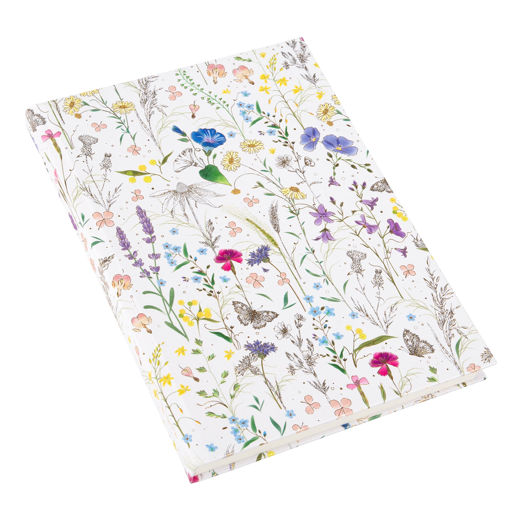 Summer Meadow A5 Not Defteri - 200 Sayfa | Gold/Silver Kabartmalı Kapak | 100 g/m²