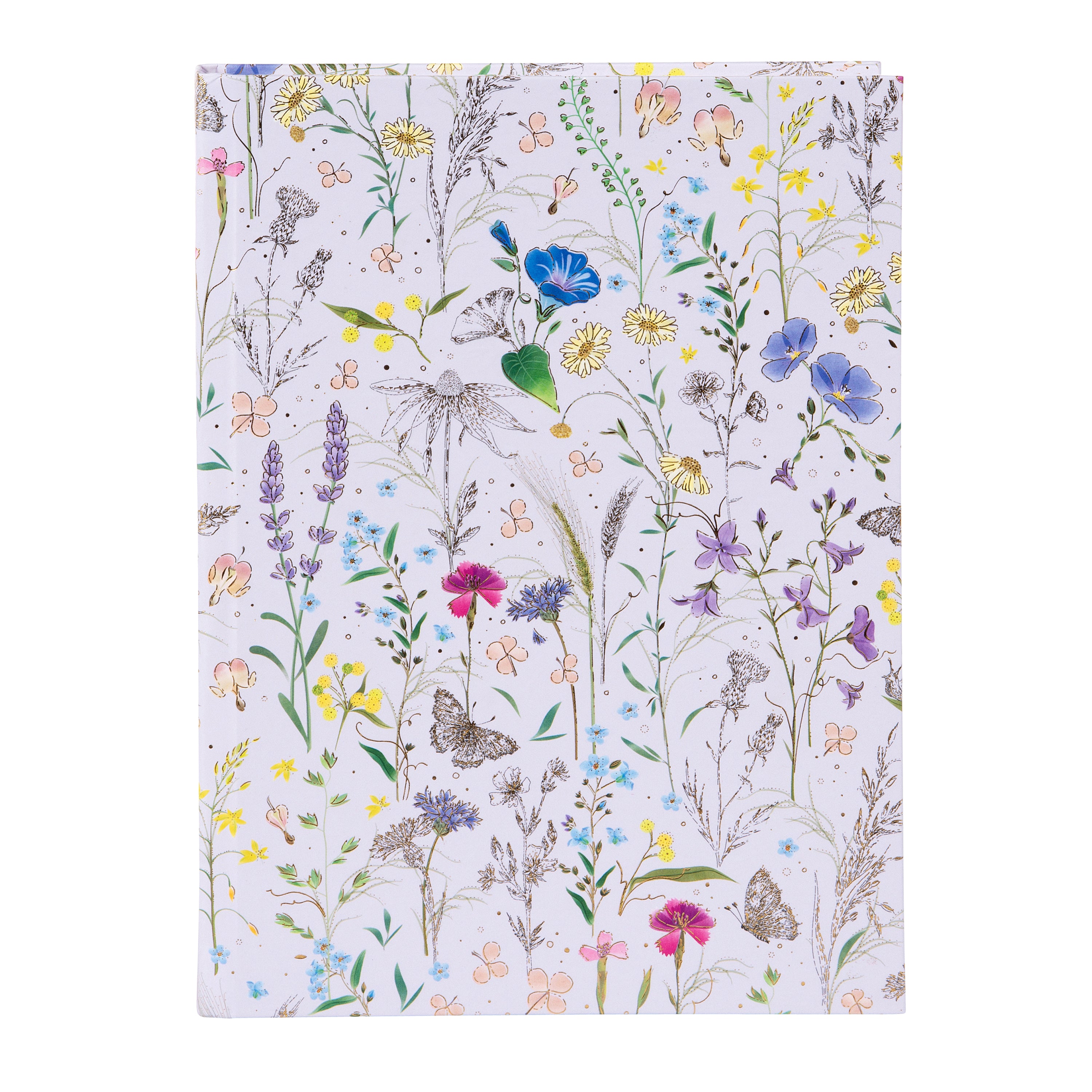 Summer Meadow A5 Not Defteri - 200 Sayfa | Gold/Silver Kabartmalı Kapak | 100 g/m²