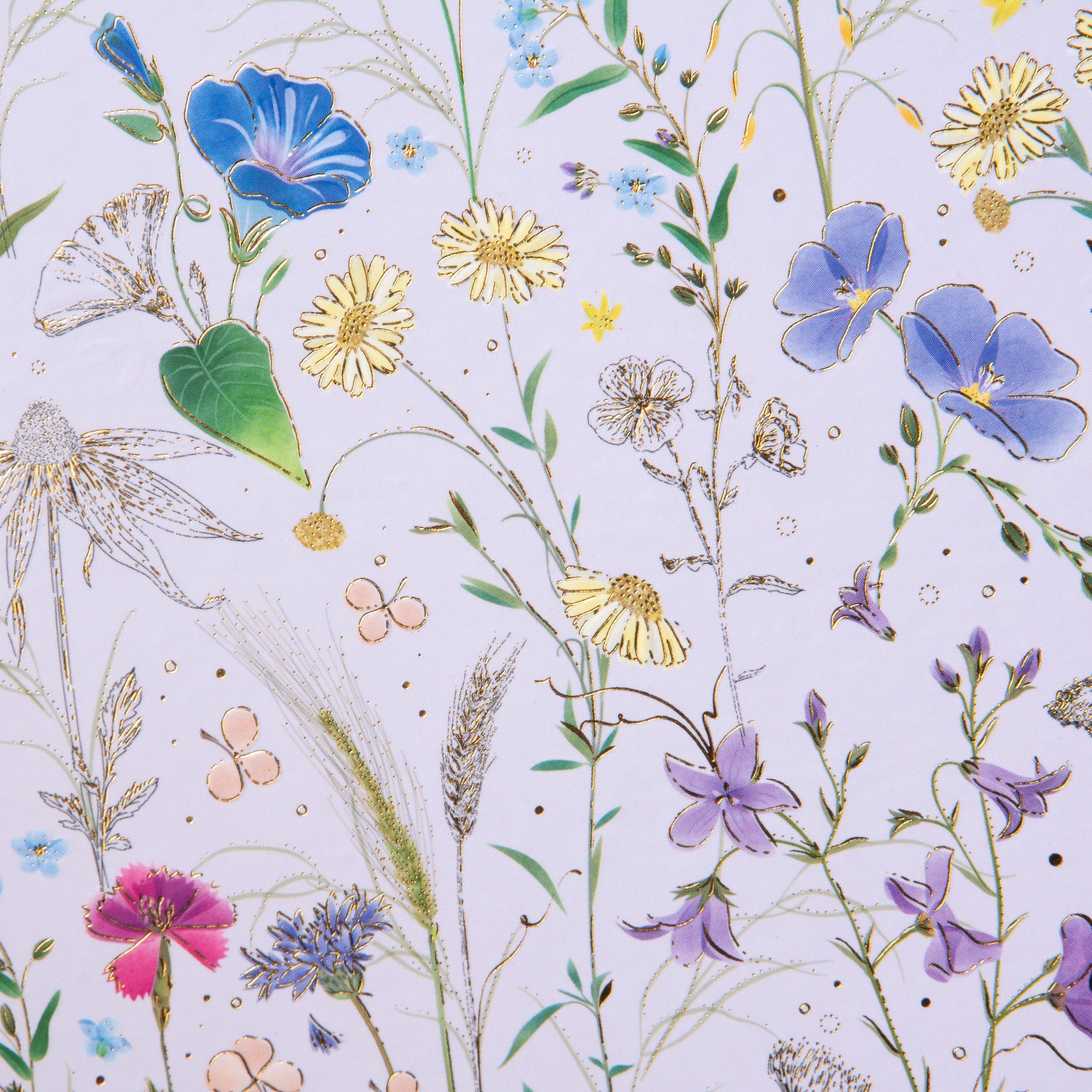 Summer Meadow A5 Not Defteri - 200 Sayfa | Gold/Silver Kabartmalı Kapak | 100 g/m²