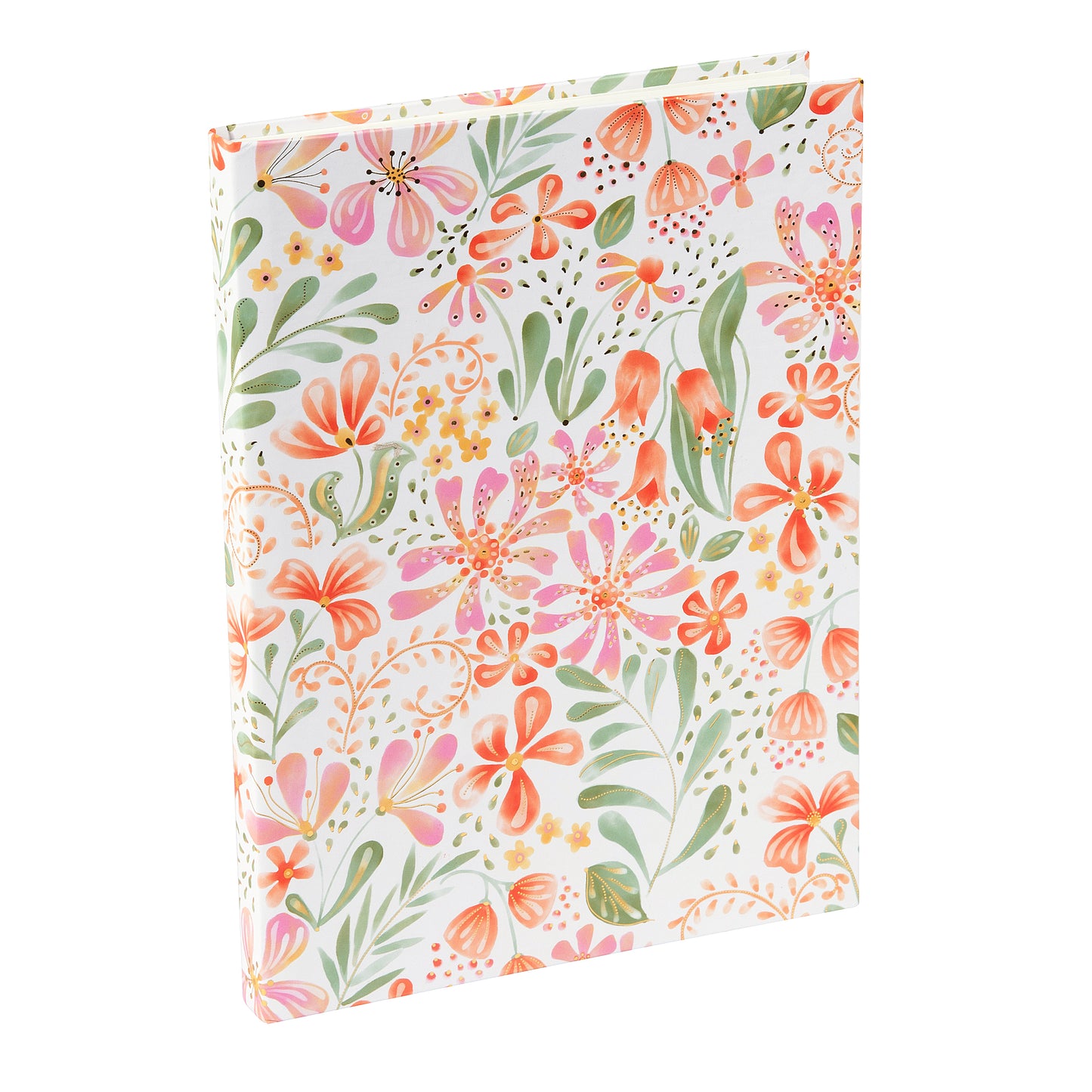 Goldbuch Pianta Rossa A5 Notebook – 200 Pages, 100 gsm, Gold/Silver Embossed