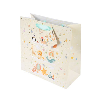 Karton Hediye Çantası – Toy Zoo | 27x13x27 cm | Gold Yaldızlı Lüks Tasarım